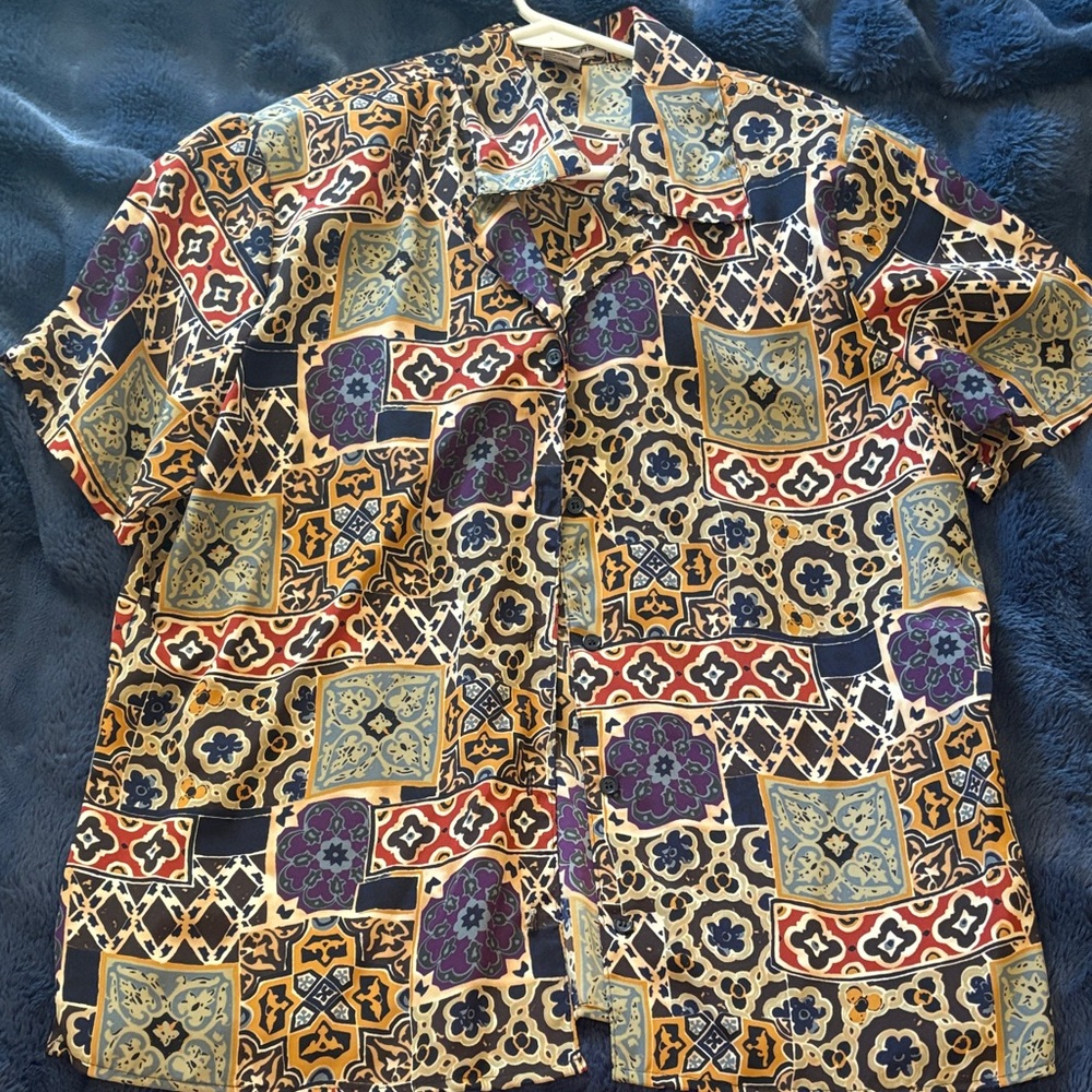 Notations Men's Geometric Pattern Shirt - Multicolor